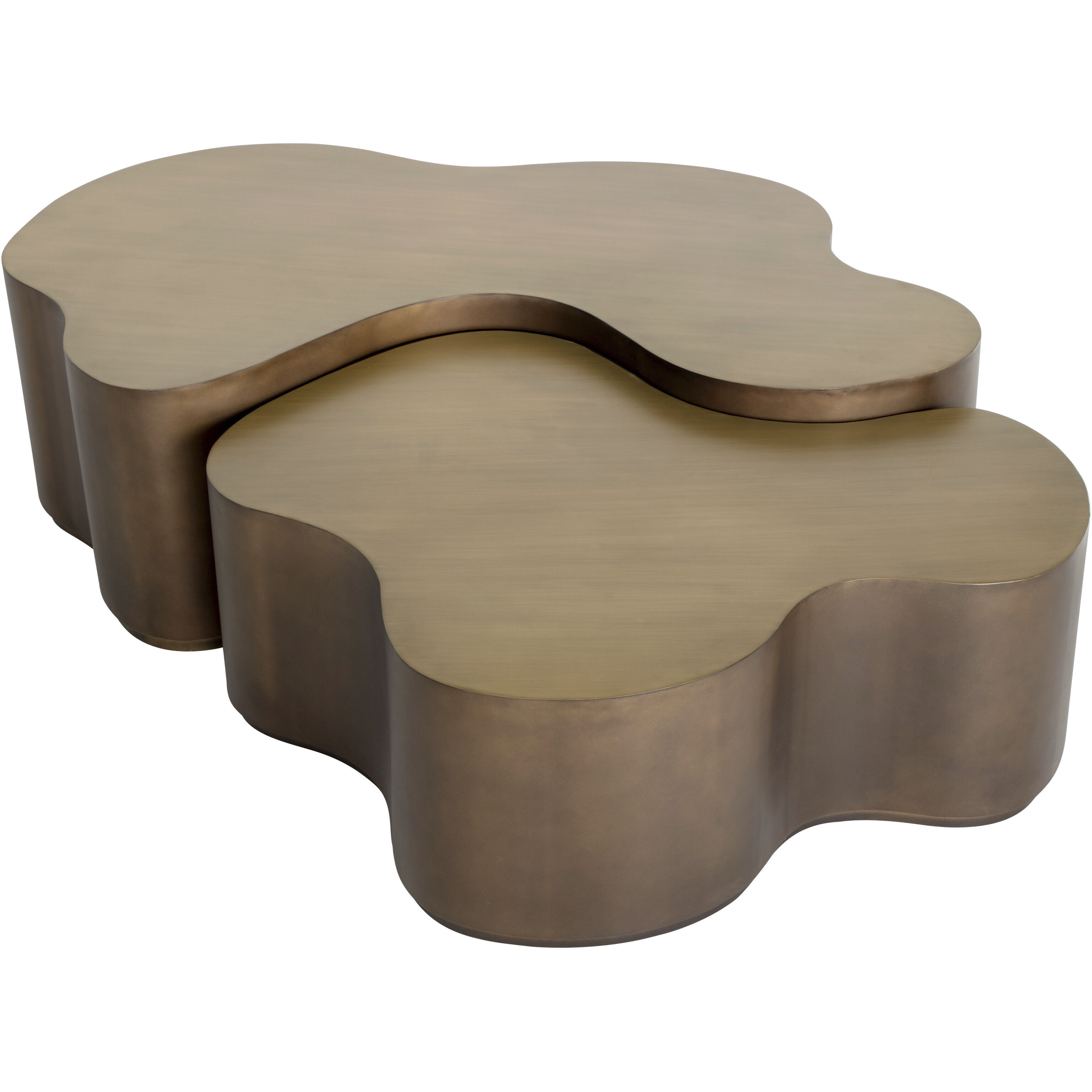 Boise 61 X 54.25 inch Antique Brass / Antique Bronze Nesting Coffee Tables, Set Of 2